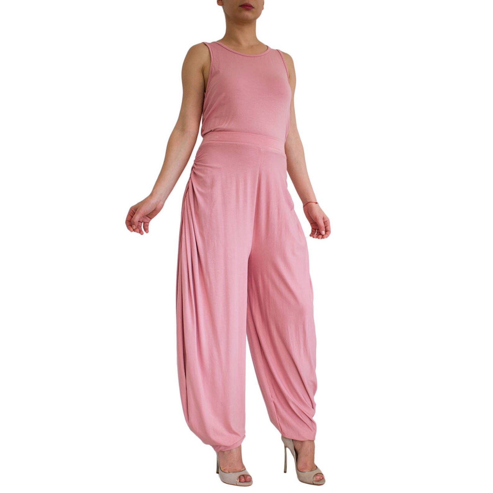 Loose Pink Jumpsuit Women Plus Size Baggy Jumpsuit Drop Etsy