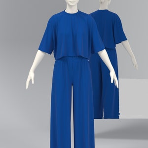 Ensemble assorti décontracté, ensemble Loungewear pour femmes, ensemble assorti en jersey doux et confortable, haut de printemps et ensemble de rayonne de pantalon NICOLA image 6