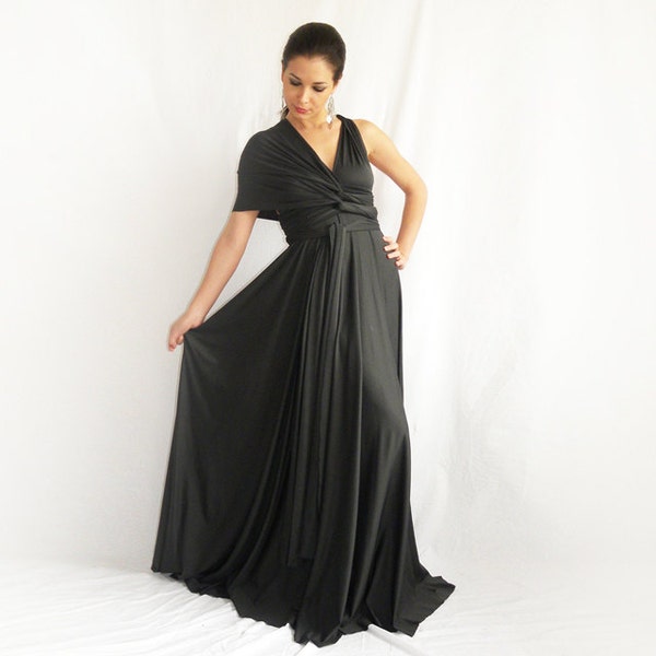 Maxi evening  Convertible Infinity Wrap Chameleon Maxi Dress Grey