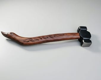 Hand Forged Iron Hammer with Duck Head Handle