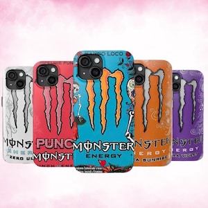 Monster Drink Inspired iPhone Cover, Colorful Street Style Tech Accessory, Retro Can Design Gift