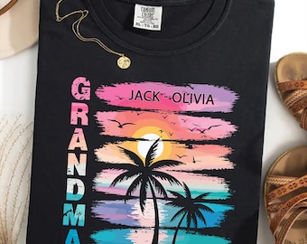 Comfort Colors® Mimi Summer Vibe Shirt, Pesonalized Grandma Shirt, Custom Mother With Kids Shirt, Gift For Nana, Mother's Day gift, Mom Gift