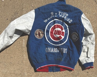 Vintage Chicago Cubs Leather Varsity Jacket G-III World Series Champs L