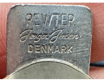 Vintage Jorgen Jensen #220 Pewter and Turquoise Necklace Denmark 