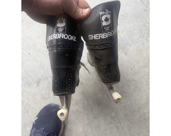 Vintage Sherbrooke Bobby Orr Hockey Skates Size 11 Black Youth Canada
