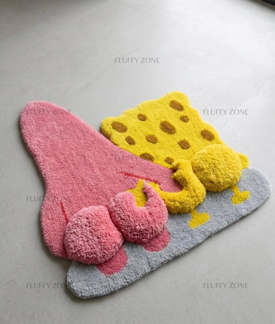 Spongebob Map Rug Tufted Spongebob & Patrick Rug, Cute Cartoon Rugs, Kawaii Home Decor ...