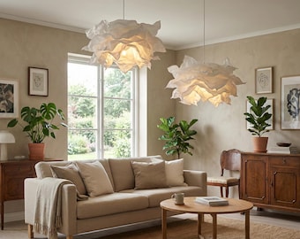 Abat-jour fleur nuage fait main, suspension décorative DIY