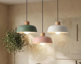Lámpara colgante nórdica: lámpara colgante minimalista de aluminio con base E27