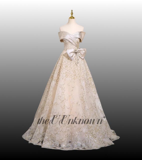 champagne bow dress KissProm