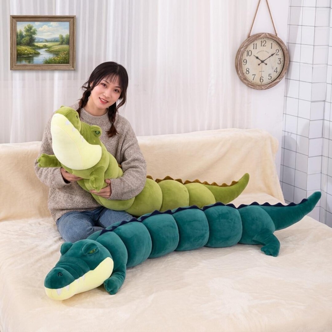 Crocodile Plush Giant Stuffed Animal, Alligator Plush Pillow Animal 80 ...