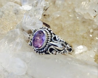Tibetan styled amethyst ring