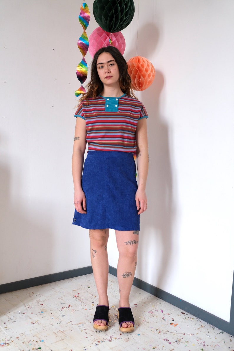 Handmade cotton multicolor stripes shirt with squared detail Margate shirt/multi-magenta stripes image 4