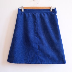 Electric blue light-wear A-line corduroy miniskirt Tokyo/electric blue image 5