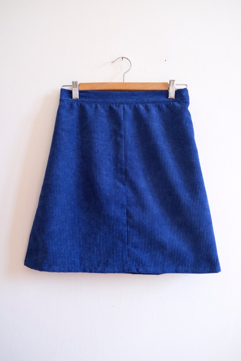 Electric blue light-wear A-line corduroy miniskirt Tokyo/electric blue image 5
