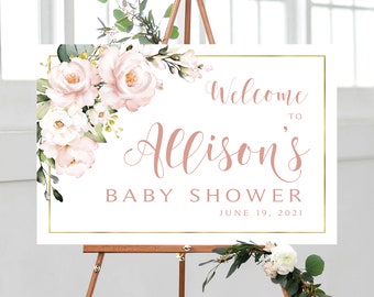 INSTANT DOWNLOAD Template Printable Baby Shower Pink Editable Baby Shower Welcome Sign Welcome Sign B92 Baby Shower Welcome Poster