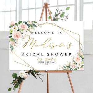 Pink Floral Bridal Shower Welcome Sign: Ethereal Blooms (Digital Printable)