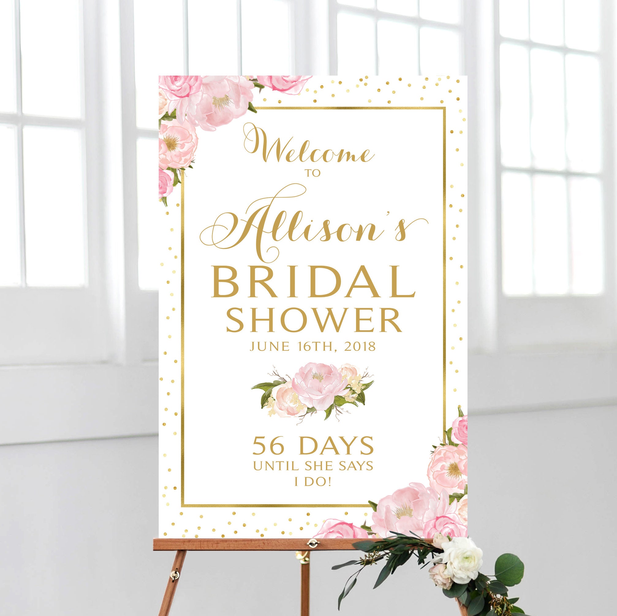 Bridal Shower Sign Wedding Shower Pink Etsy Canada