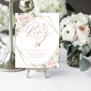Floral Ring Hunt Bridal Shower Game Sign (Digital Download)