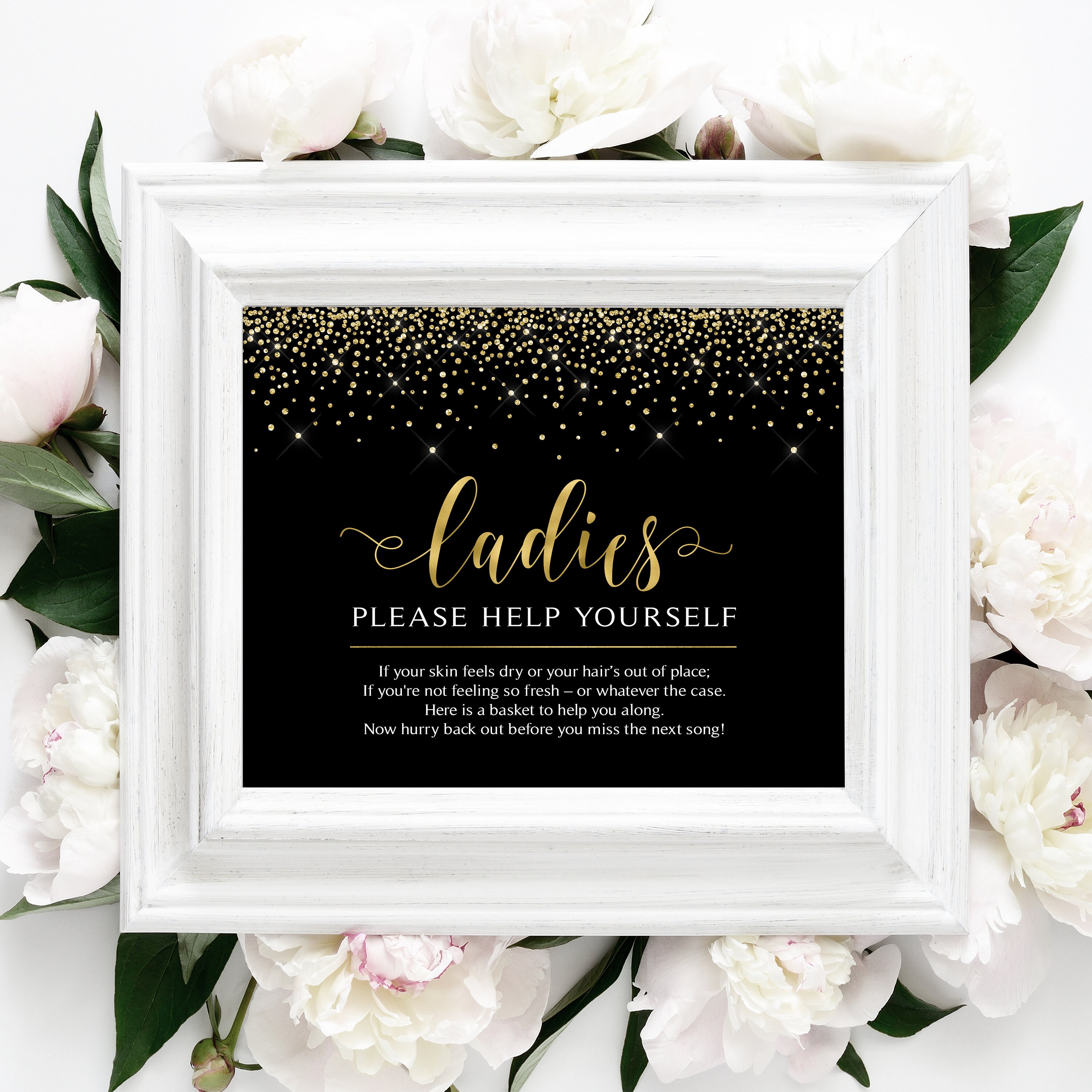 Ladies Bathroom Sign Party Bathroom Bathroom Basket | Etsy