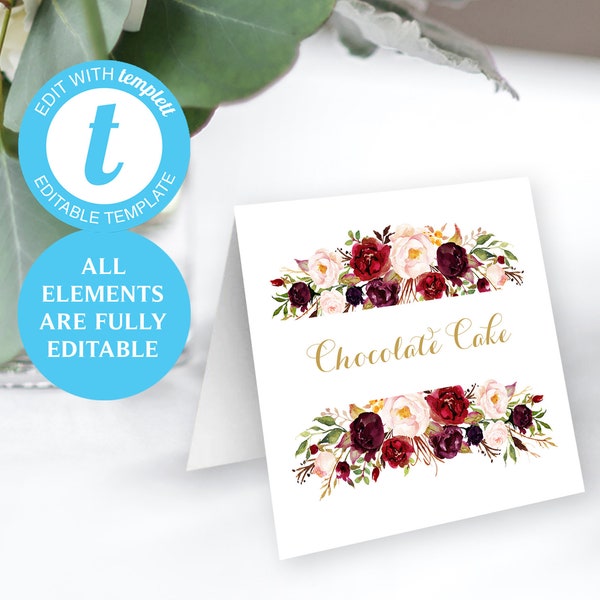 Burgundy Food Label Etsy Burgundy Food Label Etsy