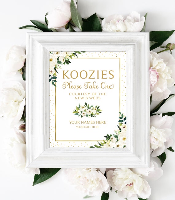 Download TEMPLATE Koozies Take One Sign 8 x 10 DIY Editable | Etsy