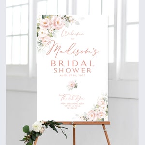 Pink Floral Bridal Shower Welcome Sign (DIY Printable)