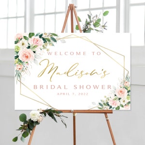 Pink Floral Bridal Shower Welcome Sign: Ethereal Blooms (Digital Download)