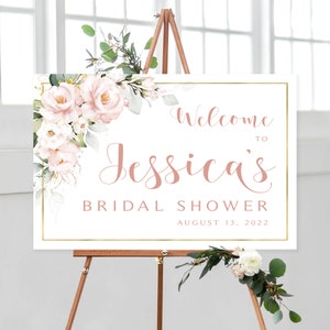 Pink Floral Bridal Shower Welcome Sign (Digital Download)