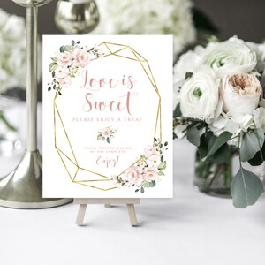 Pink Floral Love is Sweet Sign: Blush Roses Decor (Digital Download)
