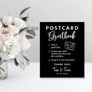 Cartão Postal Livro de Visitas | Alternativa para Livro de Visitas | Download Digital | Personalizado | Placa Personalizada | Imprimível DIY | Assine um Cartão Postal | Por Favor Assine