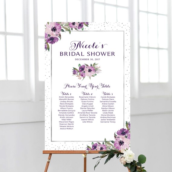 Bridal Shower Seating Chart