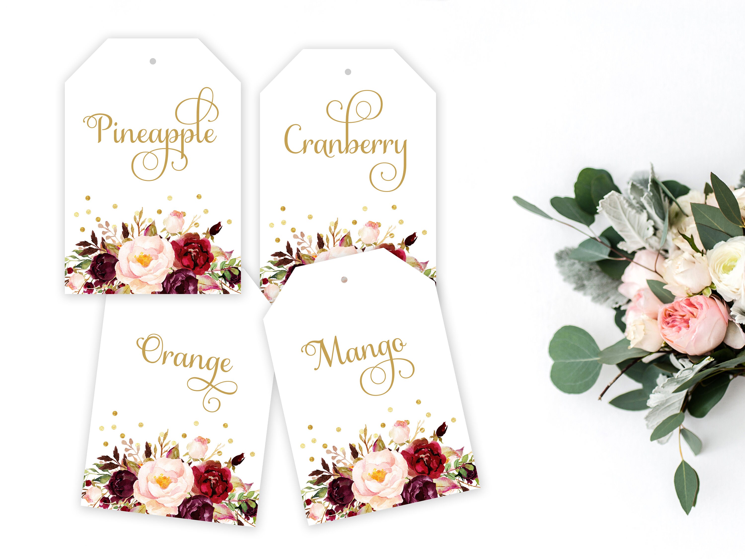 Hanging Juice Tags Mimosa Bar Tags 4 x 2.75 Personalized Etsy