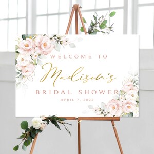 Pink Floral Bridal Shower Welcome Sign (DIY Printable)