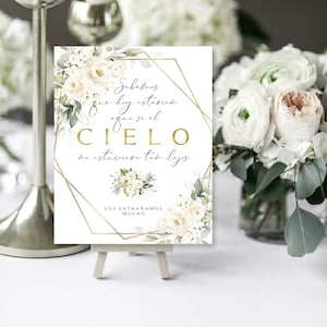 Greenery Sabemos Que Hoy Estarian Aqui | 8 x 10 | White Floral | Loving Memory | In Memory | We Know They Would Be Here