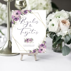 Purple Floral Cards and Gifts Sign: 8x10 Printable (Instant Download)