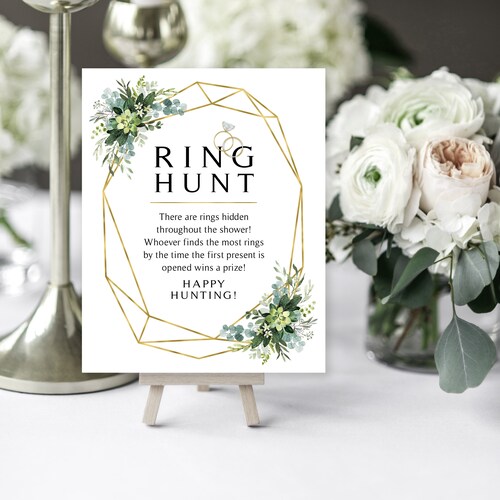 Bridal Shower Bingo Game - Set Of 50 Eucalyptus Greenery Cards | Wedding Shower Activity & Party Game