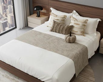 Textured Designer Cushion and Bed Set - Modern Bedroom Decor