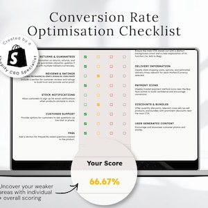 Shopify eCommerce checklista för konverteringsoptimering, revisionsverktyg