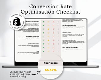 Shopify eCommerce Conversion Rate Optimisation Checklist, Audit Tool