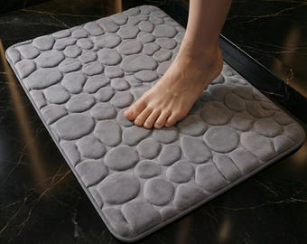 Luxury Soft Bath Mat – Non Slip Absorbent Bathroom Rug – Modern Spa Style Bathroom Decor