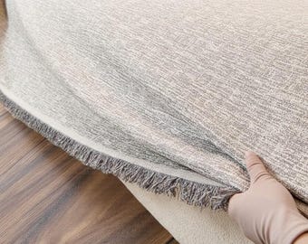Funda de lujo para muebles / Funda elegante con flecos para sofá / Protector de sofá geométrico estilo boho / Manta de tela texturizada / Funda universal para sofá
