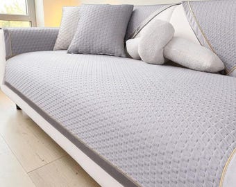 Funda acolchada para sofá seccional / Toalla antideslizante geométrica para sofá / Protector de muebles premium para mascotas / Manta acogedora para sofá