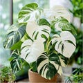 Monstera Borsigiana Albo Variegated Planting Rooted Nodes Cuttings Live Plant Rare Variegated Houseplant product logo