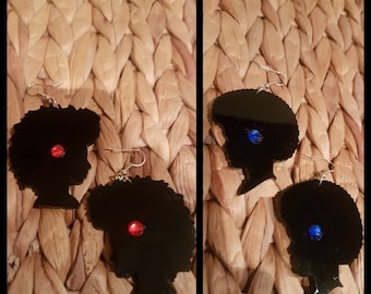 Brincos acrílicos em formato afro, brincos afro, brincos africanos