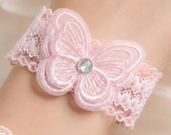 Butterfly Lace Wrist Cuff, Stretch Embroidered Bracelet for Bridesmaids, Weddings, Scar Cover, Elegant Confidence