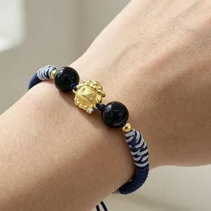 Chinese Zodiac Goat Bracelet, 925 Sterling Silver Charm, Agate Beads, Year of the Goat Gift