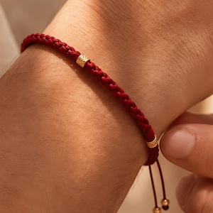 Pulsera de hilo rojo, regalo de protección de la suerte, pulseras de los deseos a juego, tamaño personalizado disponible.