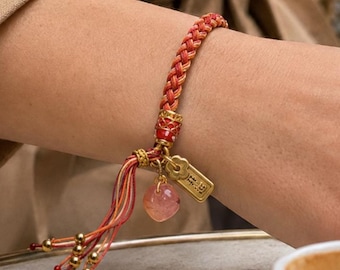 Lucky Fish Red String Bracelet, Good Luck Koi Charm, Prosperity Friendship Bracelet