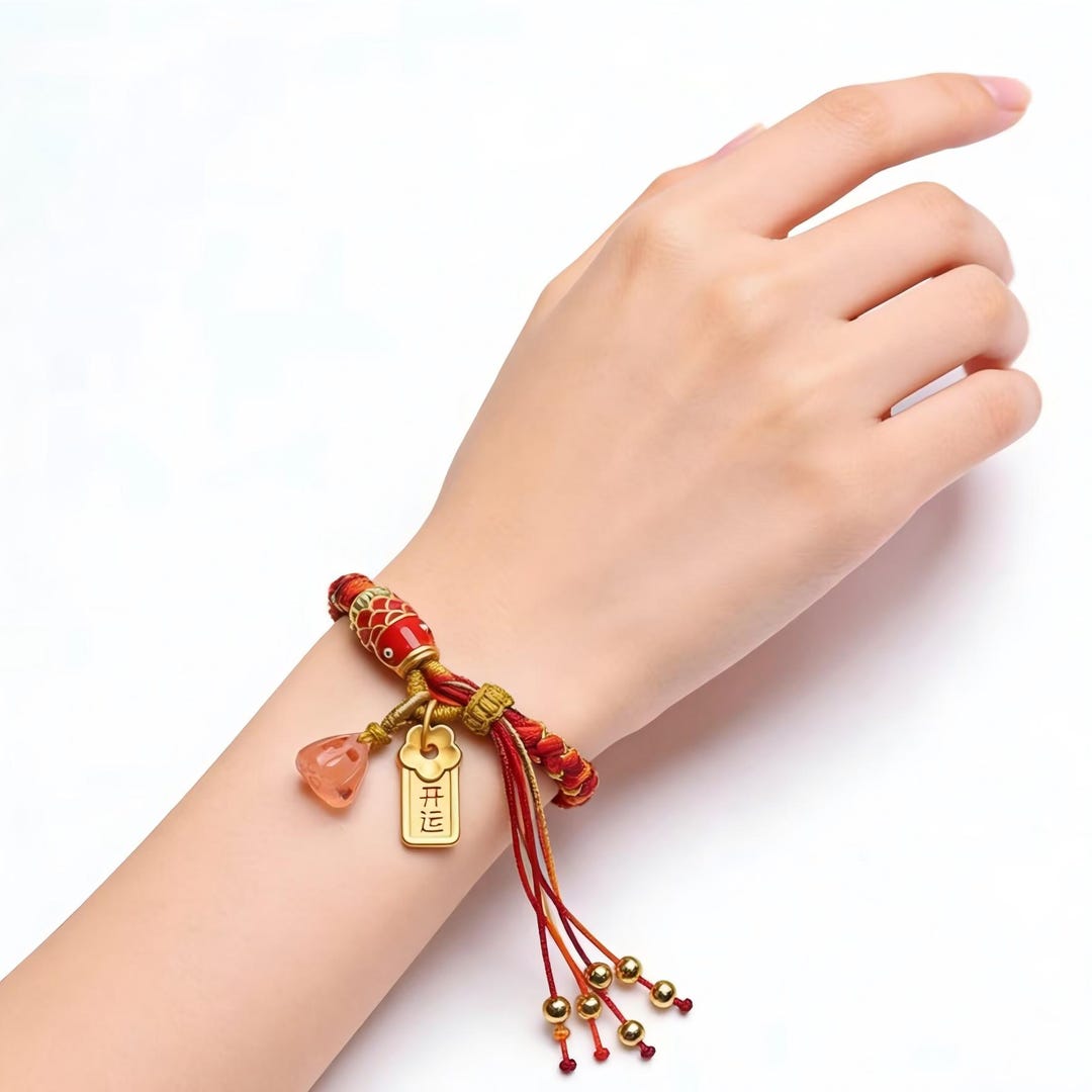 Koi Fish String Lucky Koi Fish Red String Bracelet Adjustable Minimalist Friendship ...