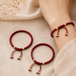 Red String Bracelet Family Set Lucky Protection Gift Matching Wish Bracelets Custom Size Available